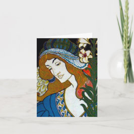 Cartão De Festividades Mulher com Lily