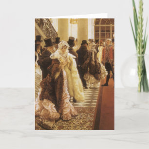 Cartão De Festividades Mulher da moda por Tissot, Vintage, Arte Vitoriana