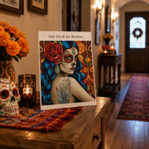 Mulher de Crânio de Açúcar do Día de los Muertos R