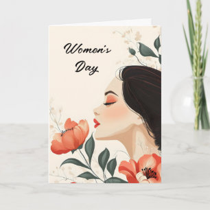 Cartão De Festividades Mulher Flor Dia das Mulheres Delicado