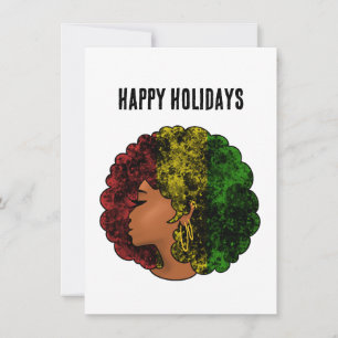 Cartão De Festividades Mulher negra rasta afro vermelho amarelo verde
