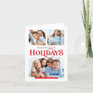 Cartão De Festividades MULTI FOTO simples Feriados mais felizes modernos