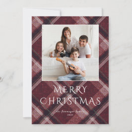 Cartão De Festividades Multi-Foto Vermelho Natal