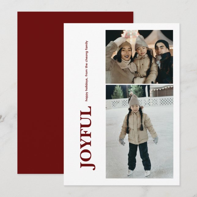 Cartão De Festividades Multifotografia com Design de Diversão de Texto Ve (Frente/Verso)