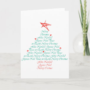 Cartão De Festividades Multilingual Merry Christmas!