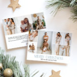 Cartão De Festividades Múltipla Foto de Natal Elegante 9 Collage<br><div class="desc">Compartilhe os destaques da sua família com este cartão de Natal, que aparece ano após ano, com um design simples, mínimo e limpo. A frente inclui uma moderna colagem de 6 fotos, combinada com a saudação festiva "Feliz Natal" em uma fonte elegante, com espaço para personalizar seu nome familiar ou...</div>