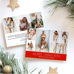 Cartão De Festividades Múltiplas Fotografias de Feliz Natal Elegante 9 Co