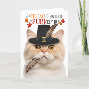 Cartão De Festividades Munchkin Cat Grateful para PURRkey Day