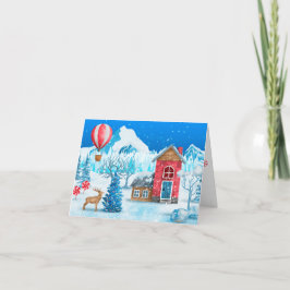 Cartão De Festividades Mundo Mágico de Inverno