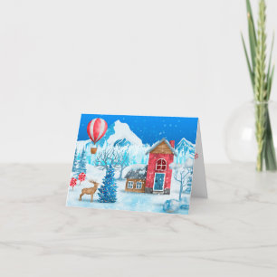 Cartão De Festividades Mundo Mágico de Inverno