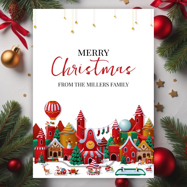 Cartão De Festividades Mundo Mágico de Natal Alegre Moderno (Criador carregado)