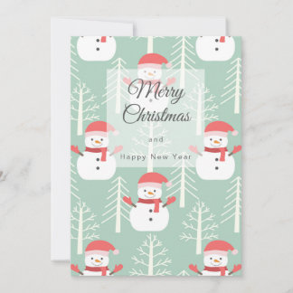 Cartão De Festividades Muñecos de nieve Tarjeta festiva plana