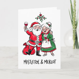 Cartão De Festividades Murteira & Merlot Papai Noel Engraçado Natal