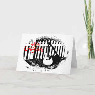 Cartão De Festividades Música abre o Natal - Violão acústico