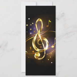 Cartão De Festividades Música Clave de Sol de Ouro