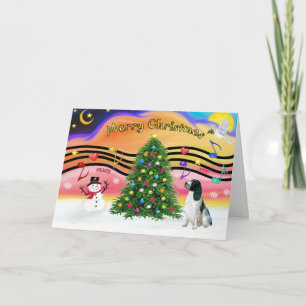 Cartão De Festividades Música de Natal 2 - Inglês Springer (BW)