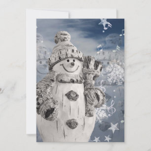 Cartão De Festividades Música de Natal do Boneco de Neve