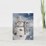 Cartão De Festividades Música de Natal do Snowman<br><div class="desc">Cartão de Feriado de Música de Natal Snowman</div>