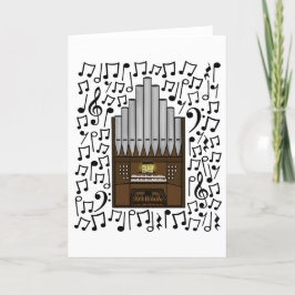 Cartão De Festividades Musical do Orgão da Igreja - Músico Organista