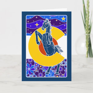 Cartão De Festividades mustang azul do colorado