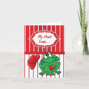 Cartão De Festividades My Heart Leaps for You - Valentine Frog