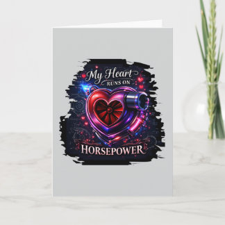 Cartão De Festividades My Heart Runs on Horsepower – Racing Valentine