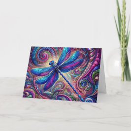Cartão De Festividades Mystical Swirling Dragonfly Birthday Card