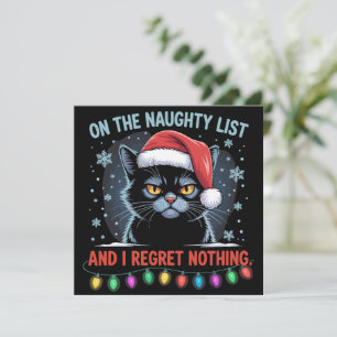 Cartão De Festividades Na Lista Travessa E Não Me Arrependo De Nada Gato 