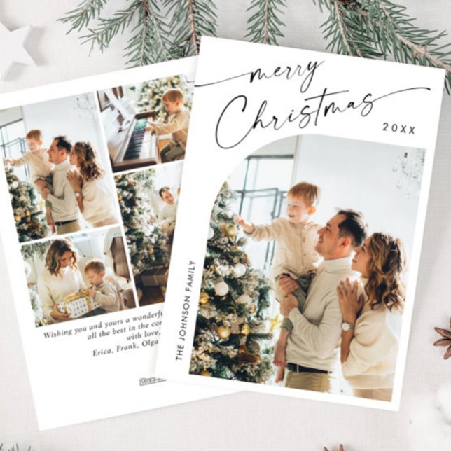 Cartão De Festividades Na moda 5 FOTO de Natal Elegante (Criador carregado)