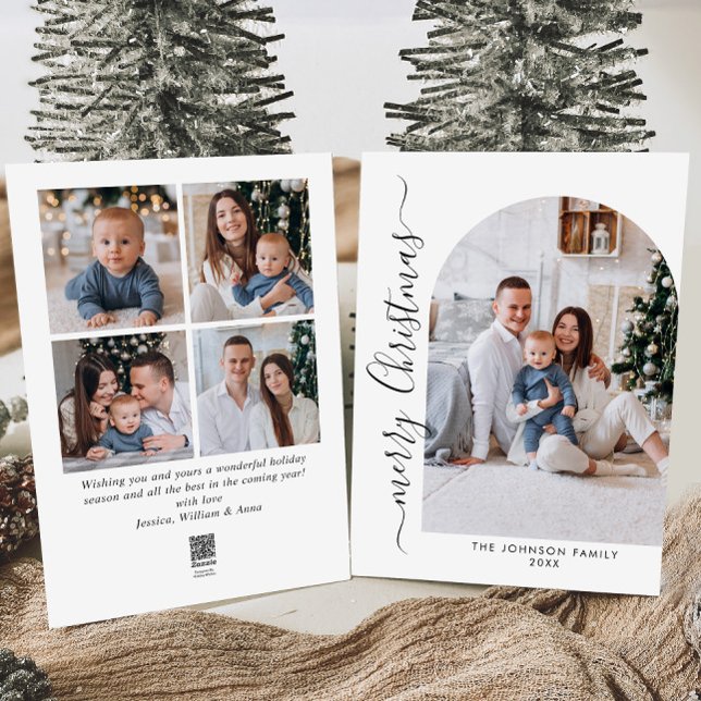 Cartão De Festividades Na moda 5 FOTO de Natal Elegante (Criador carregado)