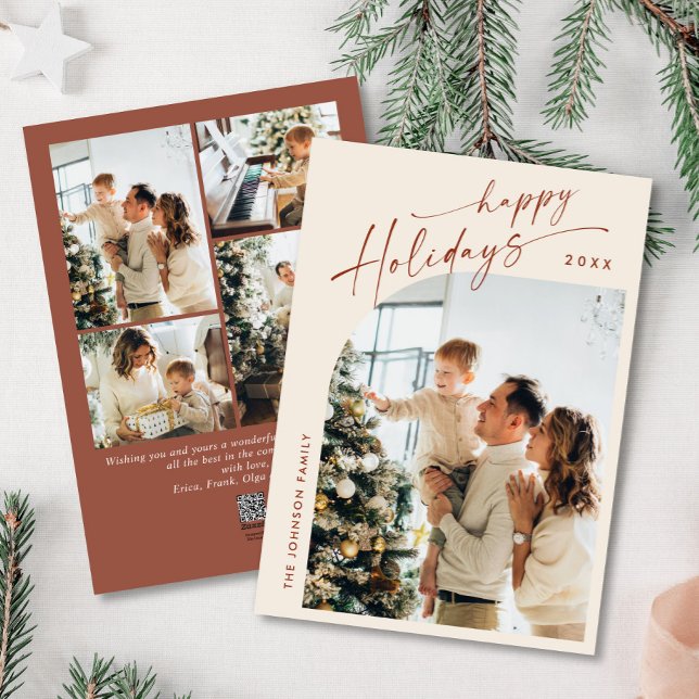 Cartão De Festividades Na moda 5 FOTO de Natal Elegante (Criador carregado)