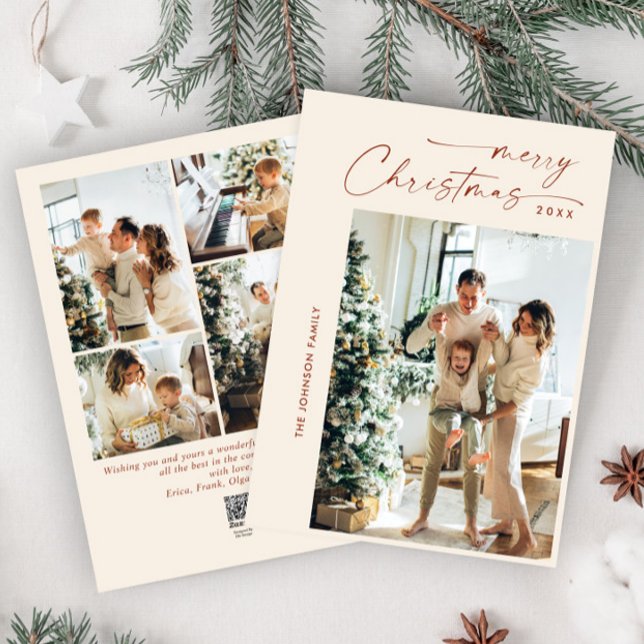 Cartão De Festividades Na moda 5 FOTO de Natal Elegante (Criador carregado)