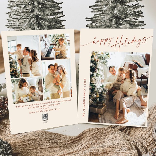 Cartão De Festividades Na moda 5 FOTO de Natal Elegante (Criador carregado)