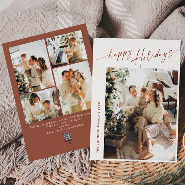 Cartão De Festividades Na moda 5 FOTO de Natal Elegante (Criador carregado)