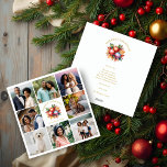 Cartão De Festividades Na moda Colagem Collage 8 Fotografias Vibrante<br><div class="desc">Na moda Colagem Colorida Vibrante de 8 Fotos Cartões de natal de Natal da Família com Bolas de Natal e Buquê de Botânica. Descubra a elegância e o estilo festivo dos nossos cartões de Natal com uma bela colagem de oito fotos. Estas cartas coloridas e vibrantes são concebidas para captar...</div>