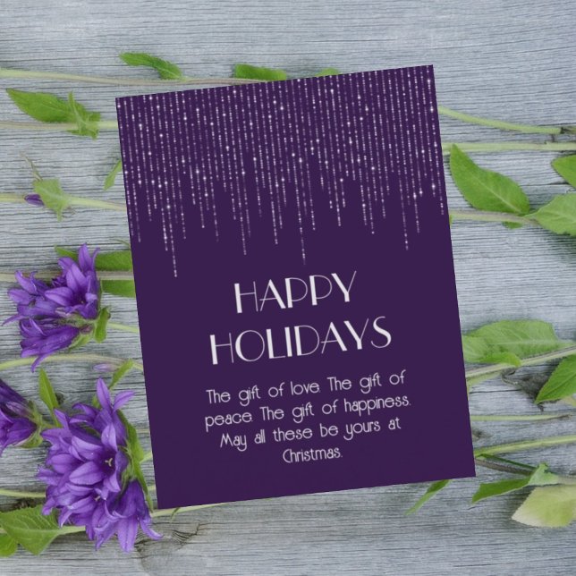 Cartão De Festividades Na moda elegante com luz de lua púrpura (Criador carregado)