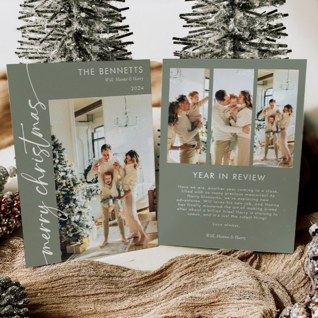 Cartão De Festividades Na moda Foto do Ano em Revisão Feliz Natal (Criador carregado)