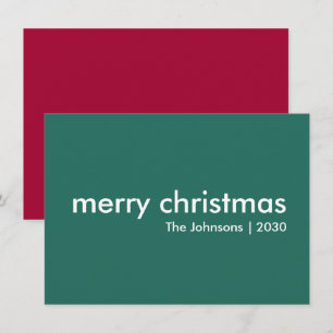 Cartão De Festividades Na moda Natal Verde moderno e simples