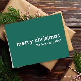 Cartão De Festividades Na moda Natal | Verde moderno e simples