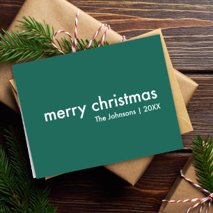 Cartão De Festividades Na moda Natal Verde moderno e simples