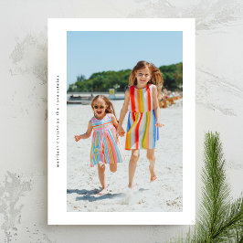 Cartão De Festividades Na moda Simple Side Ways Quadro de Foto de Natal