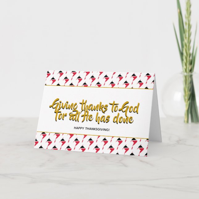 Cartão De Festividades Na moda TRINIDAD TOBAGO, AGRADECENDO A Obrigados (Frente)