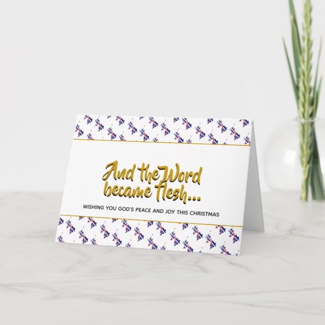 Cartão De Festividades Na moda UK BRITISH Word Tornou-Se NATAL Fresco (Frente)