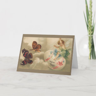 Cartão De Festividades Na Placa de Páscoa das Asas das Borboletas