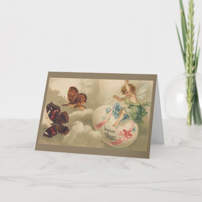 Cartão De Festividades Na Placa de Páscoa das Borboletas (Frente)