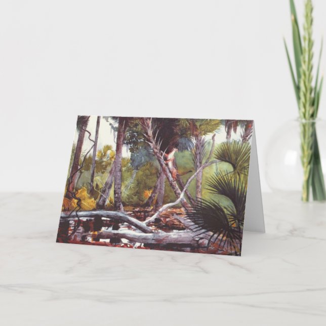 Cartão De Festividades Na selva, Flórida por Winslow Homer, arte (Frente)