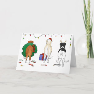 Cartão De Festividades Nada de Bumbum de Natal Borzoi