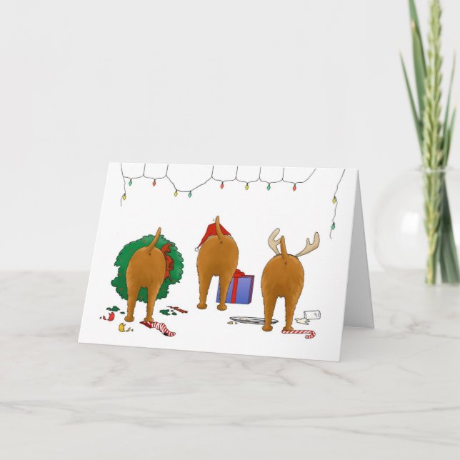 Cartão De Festividades Nada De Bumbum E Feliz Natal Irlandês (Frente)