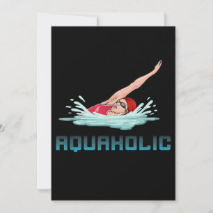 Cartão De Festividades Nadar Boné Óculos Natação Adorando Menina Nadadora