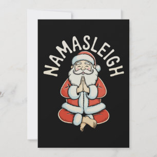 Cartão De Festividades Namasleigh Papai Noel Namaste Yoga Meditação
